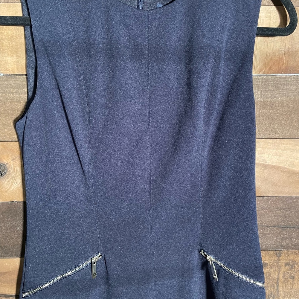Tommy Hilfiger Navy Mini Dress with Zipper Accents - Picture 2 of 7
